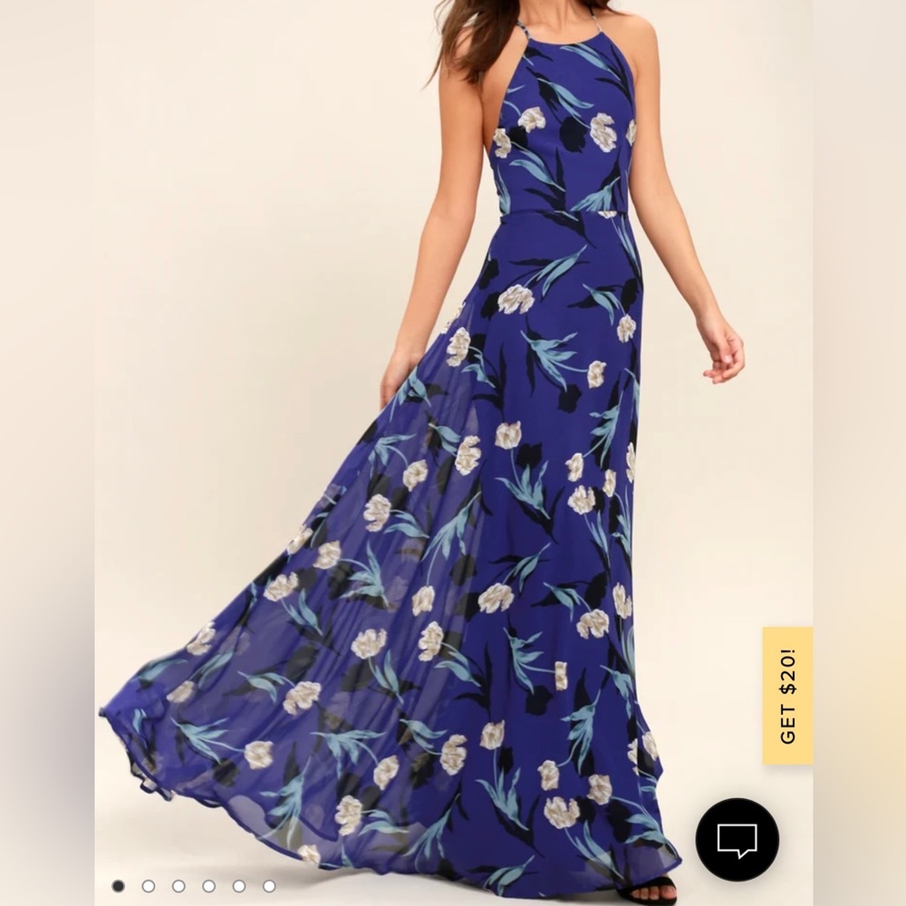 Blue Floral Maxi Dress (new with tags)